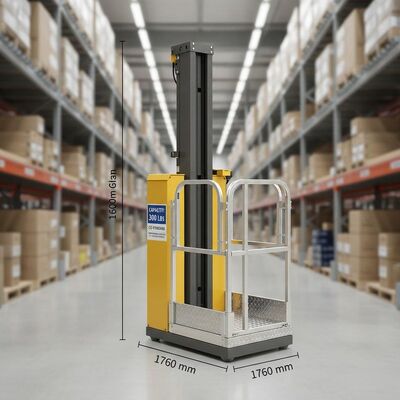 CE Standard One Man Lift Single Person Lift Platform with 1760 Mm Stowed Height and 300 Lbs Capacity for Tight Spaces